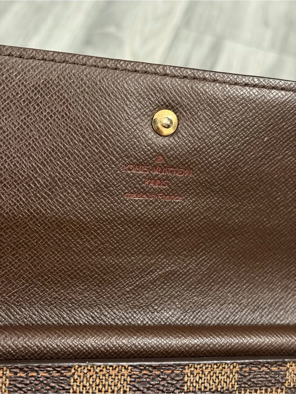 Louis Vuitton Damier Ebene Brown Check Trifold Wallet